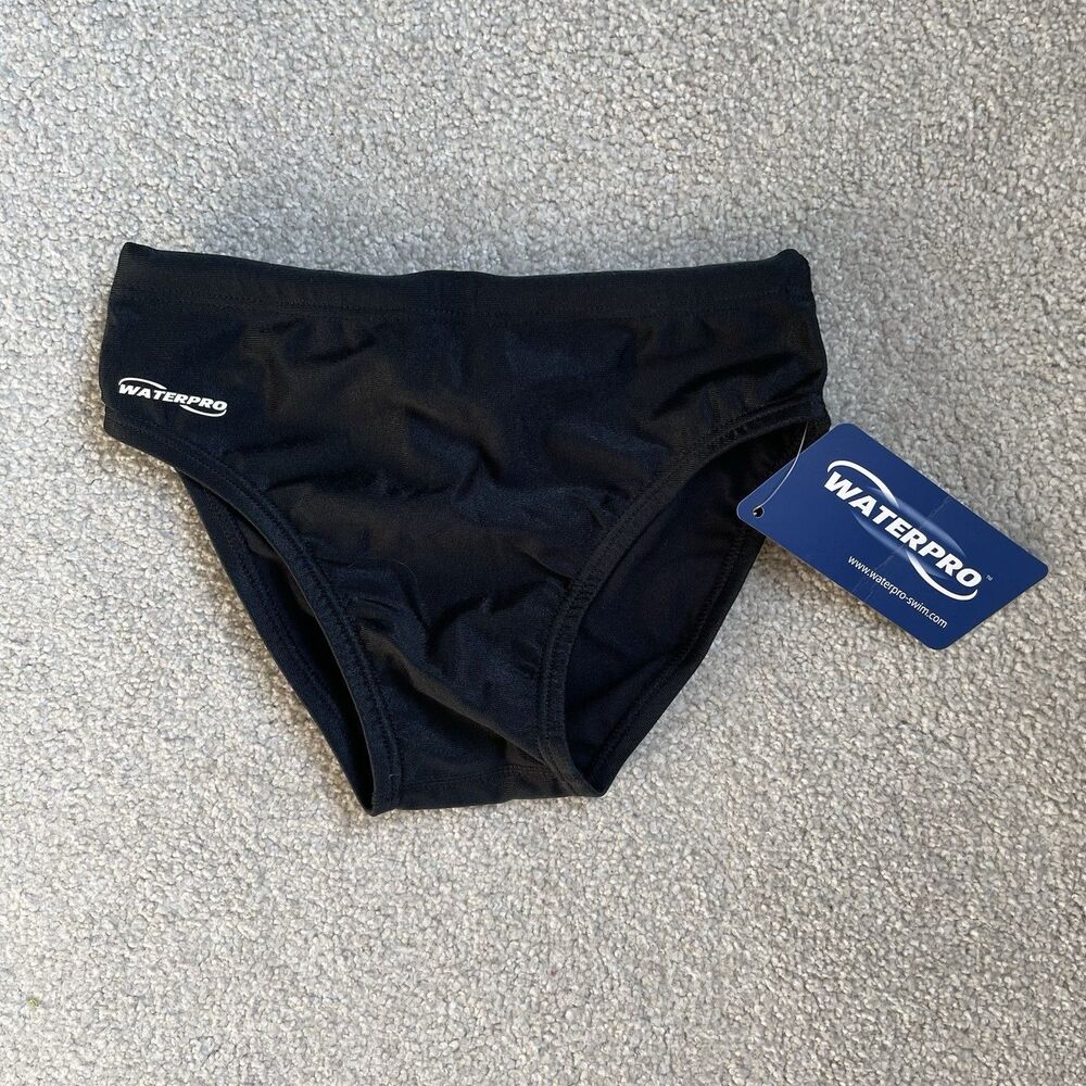 Waterpro Swim Male Water Polo Brief Swimwear Black Men's Size 26 NEW